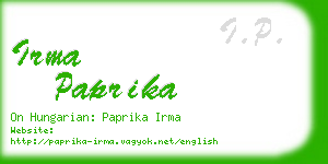 irma paprika business card